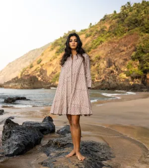 Khara Kapas I  Oh carol I Cotton Wine leaf Dress Rusty pink KK-24-03