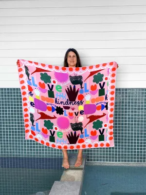 Kindness Play 95% cotton 5% Silk Scarf/Sarong
