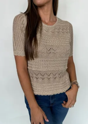 KLD Lurex Knit Top Taupe/Gold