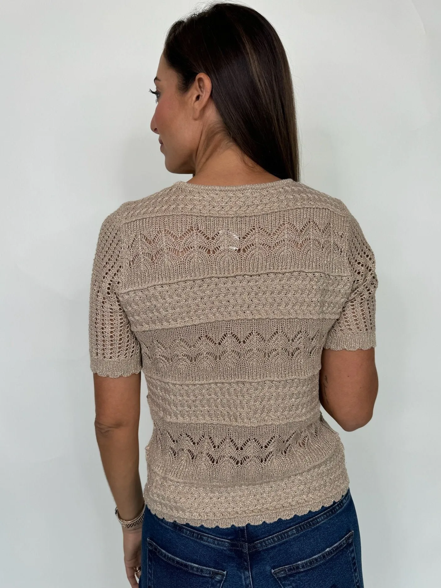 KLD Lurex Knit Top Taupe/Gold