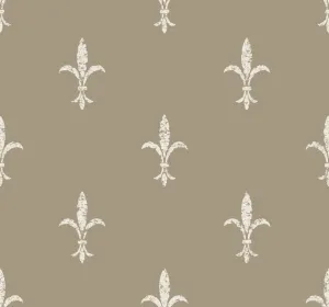 KT2195 Fleur De Lis Wallpaper-Glint/Cream