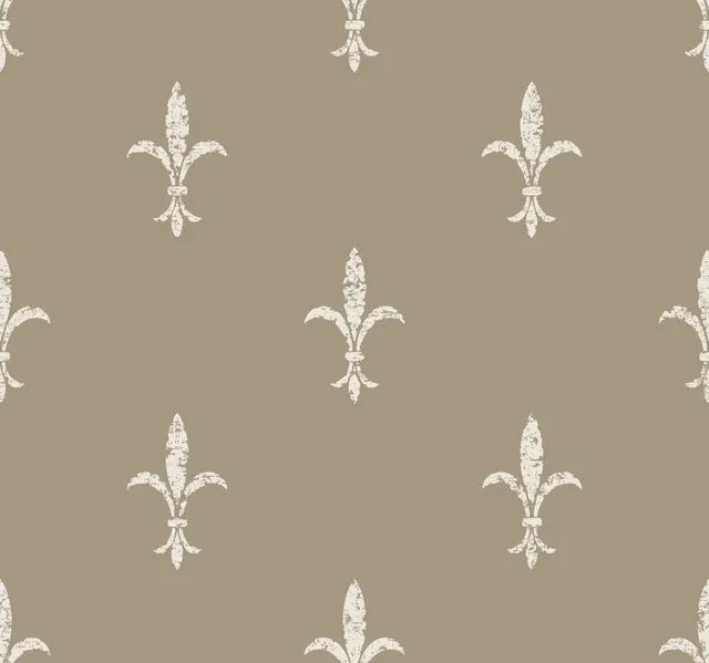 KT2195 Fleur De Lis Wallpaper-Glint/Cream