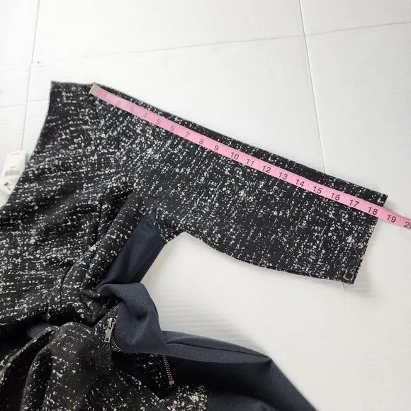 Lane Bryant Dress Black &amp; White Knit Fit Flare With Pockets Zip Closure Sz 18/20