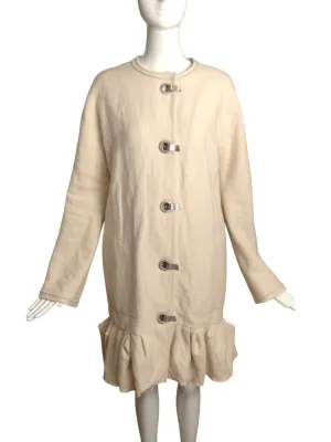LANVIN- 2007 Ivory Wool Coat, Size 10
