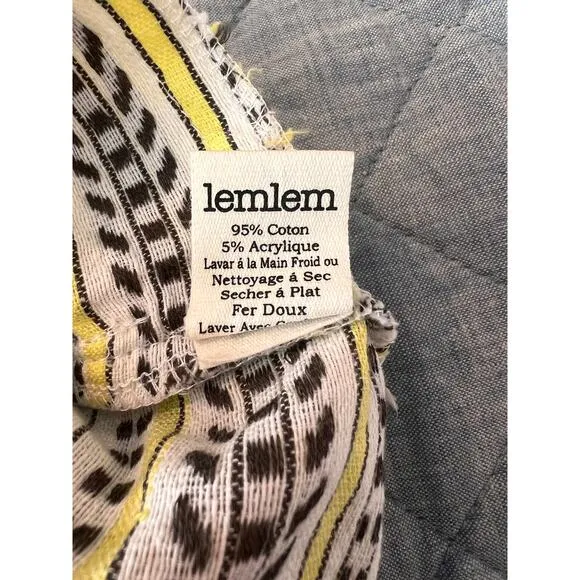 Lemlem Amore Pull On Cotton Blend Drawstring Shorts in Yellow Sz Small