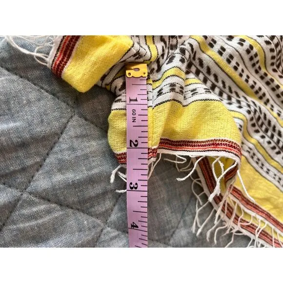Lemlem Amore Pull On Cotton Blend Drawstring Shorts in Yellow Sz Small