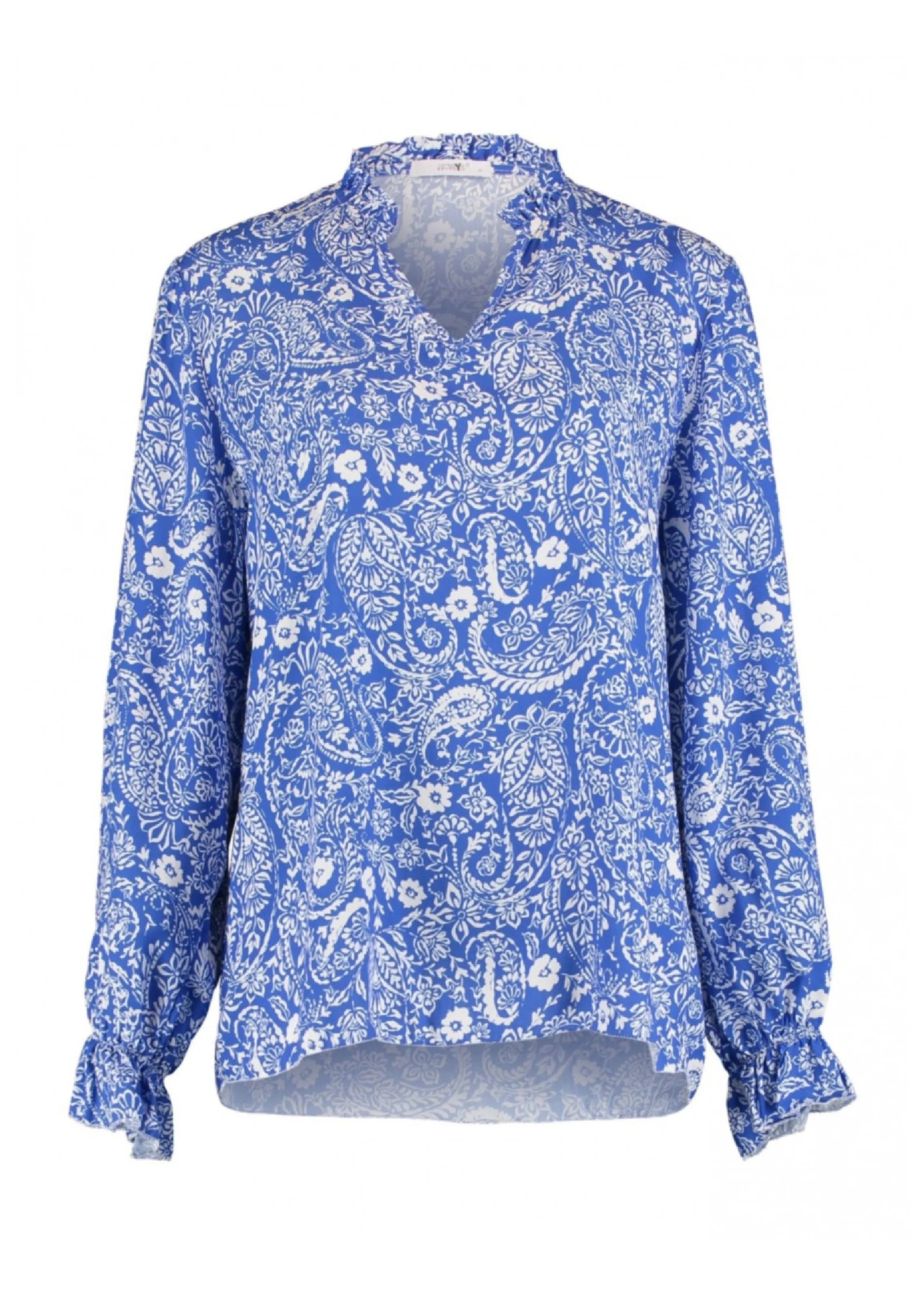Lena Ocean Blue Paisley Print Blouse