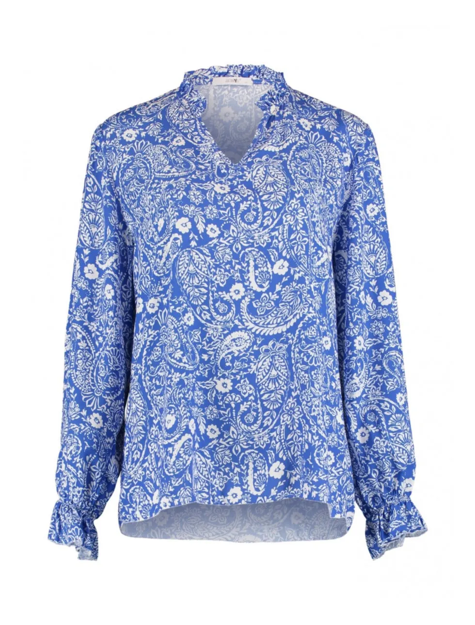 Lena Ocean Blue Paisley Print Blouse