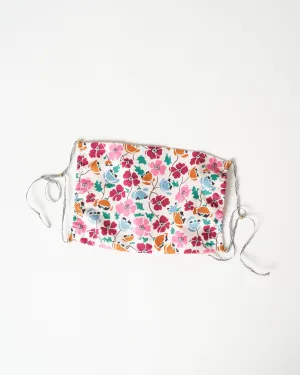 liberty print face mask - pink/crimson