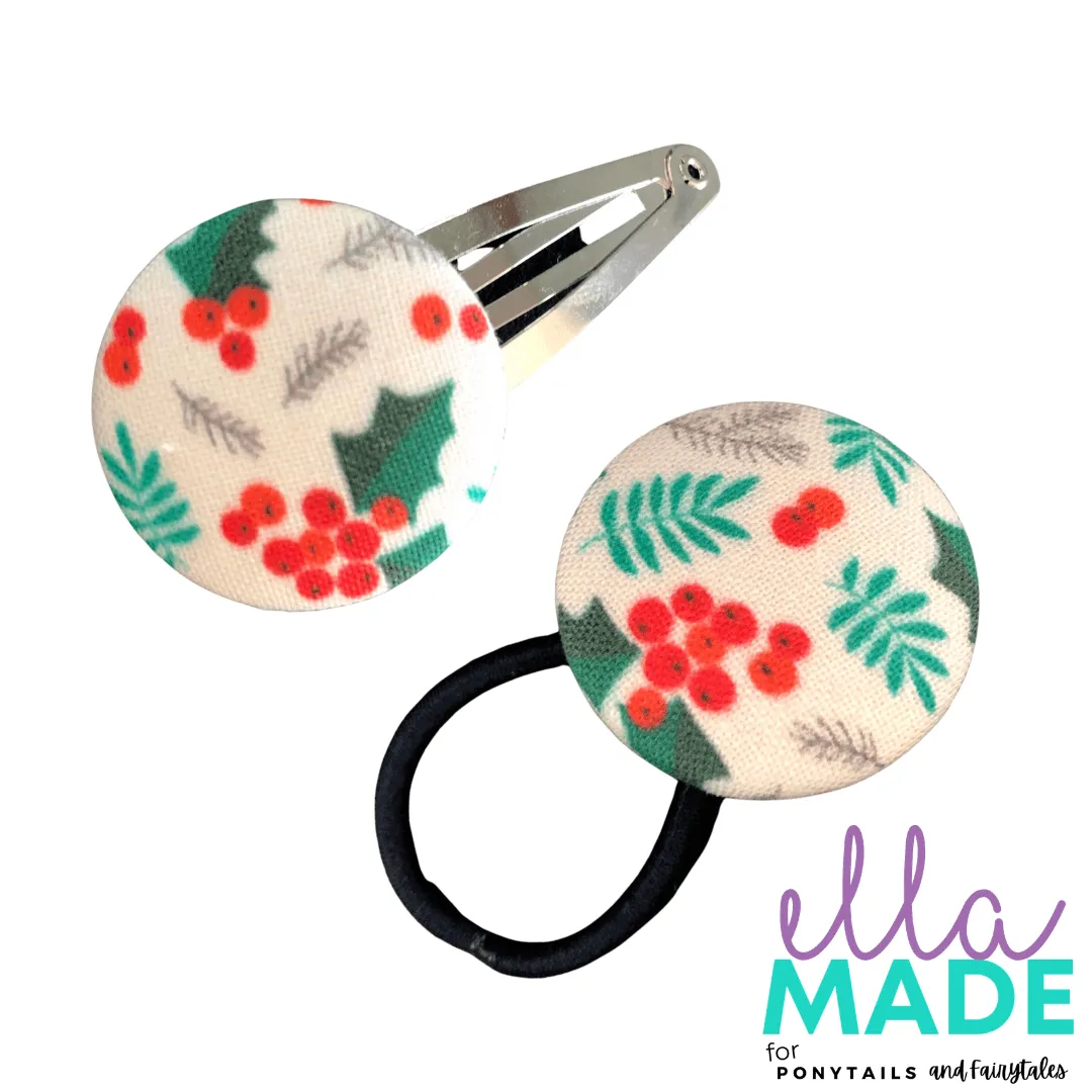 Limited Edition: Christmas Holly Covered Buttons