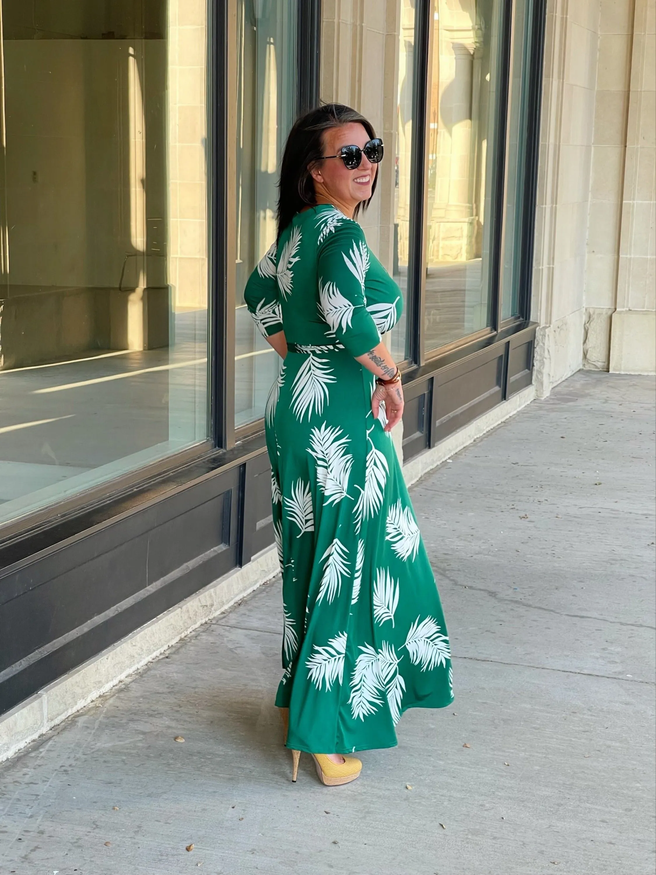 Linda Wrap Maxi Dress (Green)