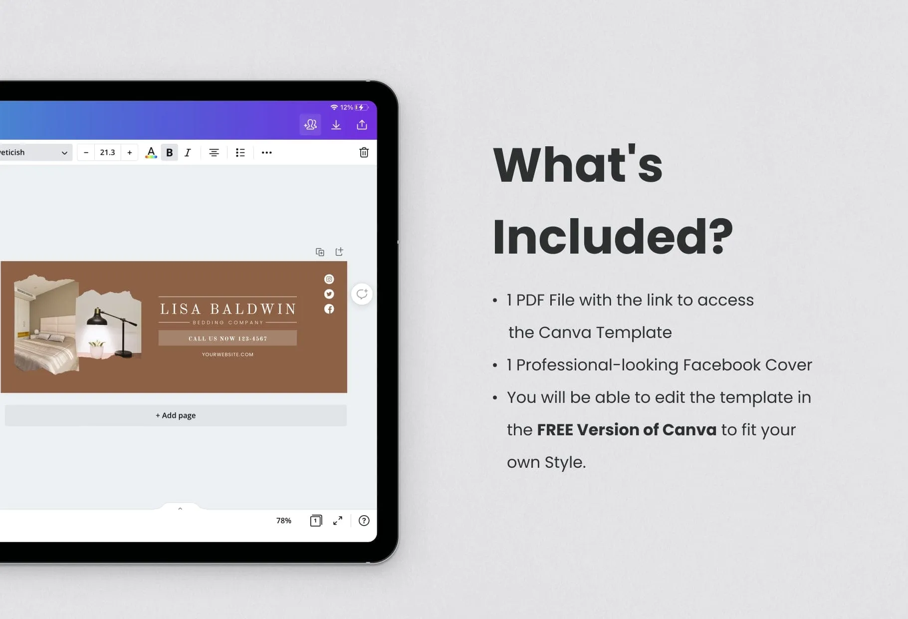 Lisa Facebook Cover Canva Template