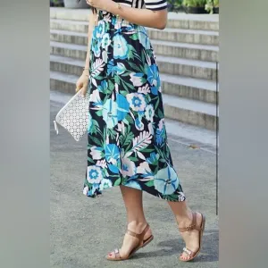 Loft floral skirt 30” length, elasticized waist