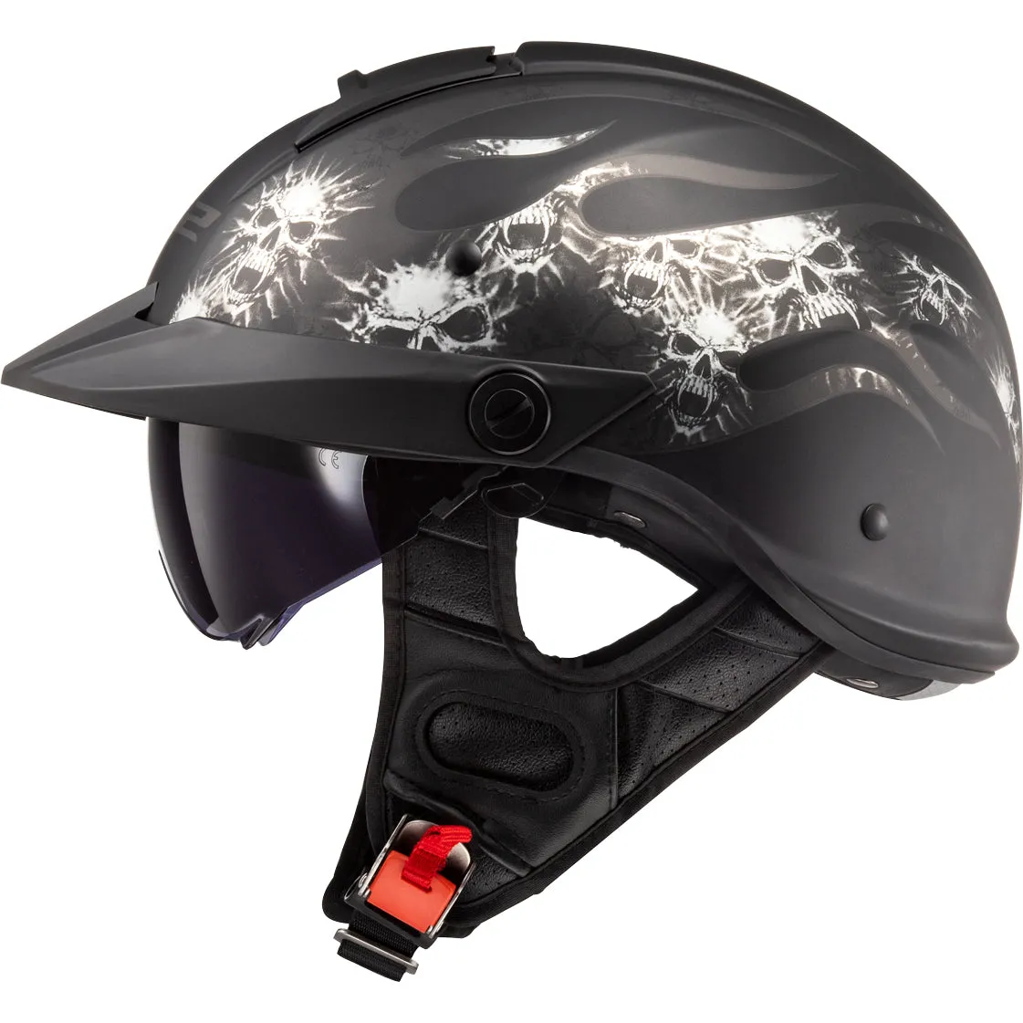 LS2 Helmets Rebellion Bones Motorcycle Half Helmet