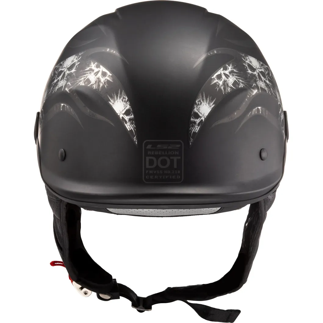 LS2 Helmets Rebellion Bones Motorcycle Half Helmet