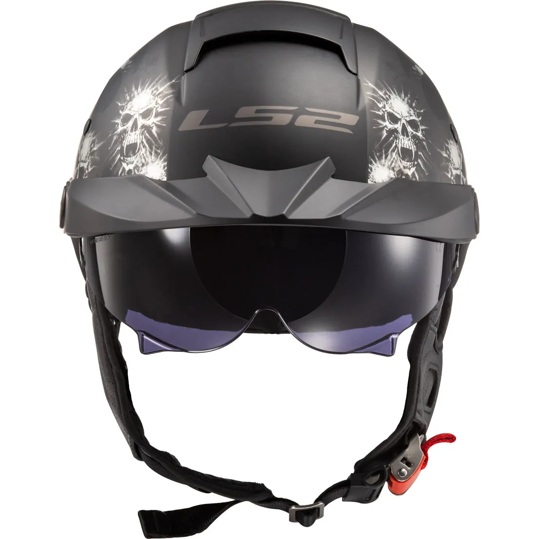 LS2 Helmets Rebellion Bones Motorcycle Half Helmet