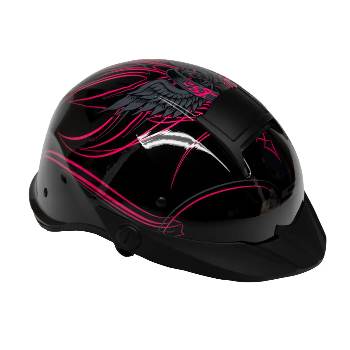 LS2 Helmets Rebellion Wheels & Wings Motorcycle Half Helmet