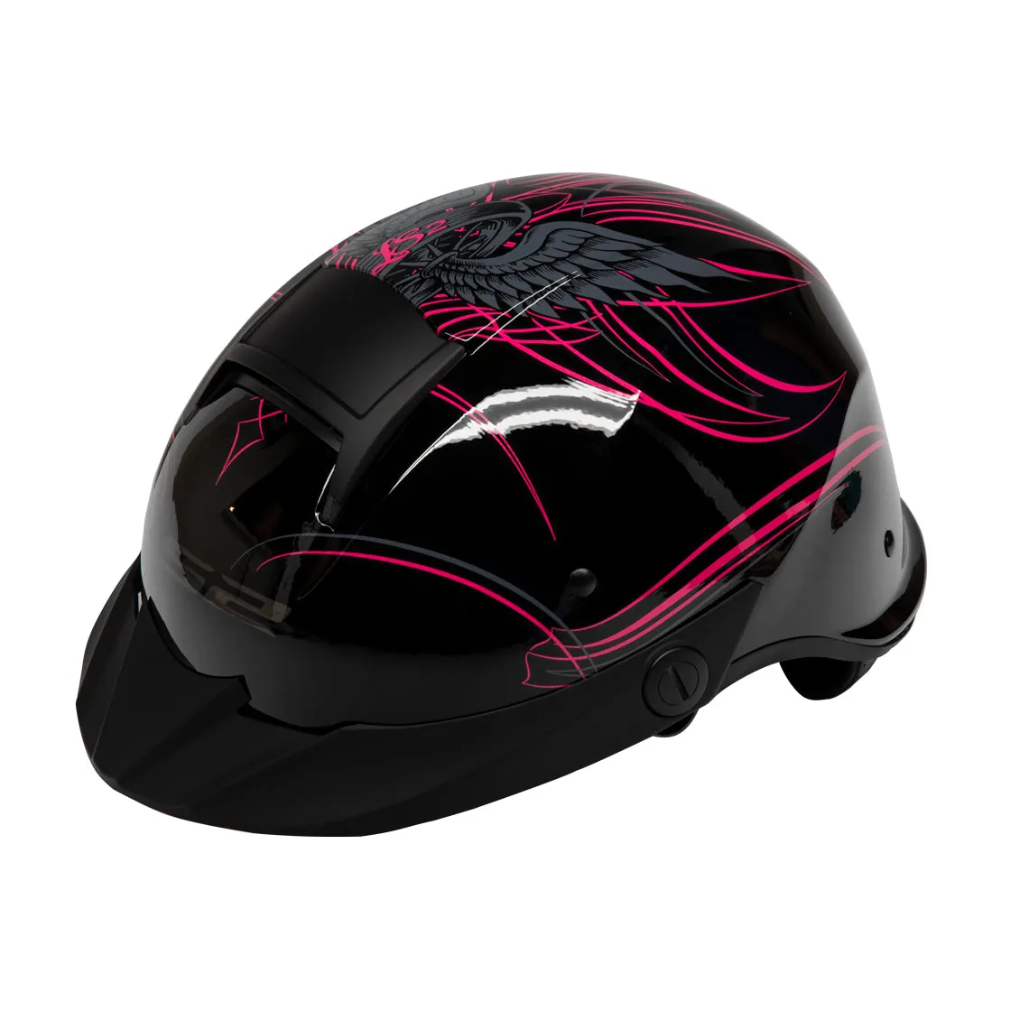 LS2 Helmets Rebellion Wheels & Wings Motorcycle Half Helmet