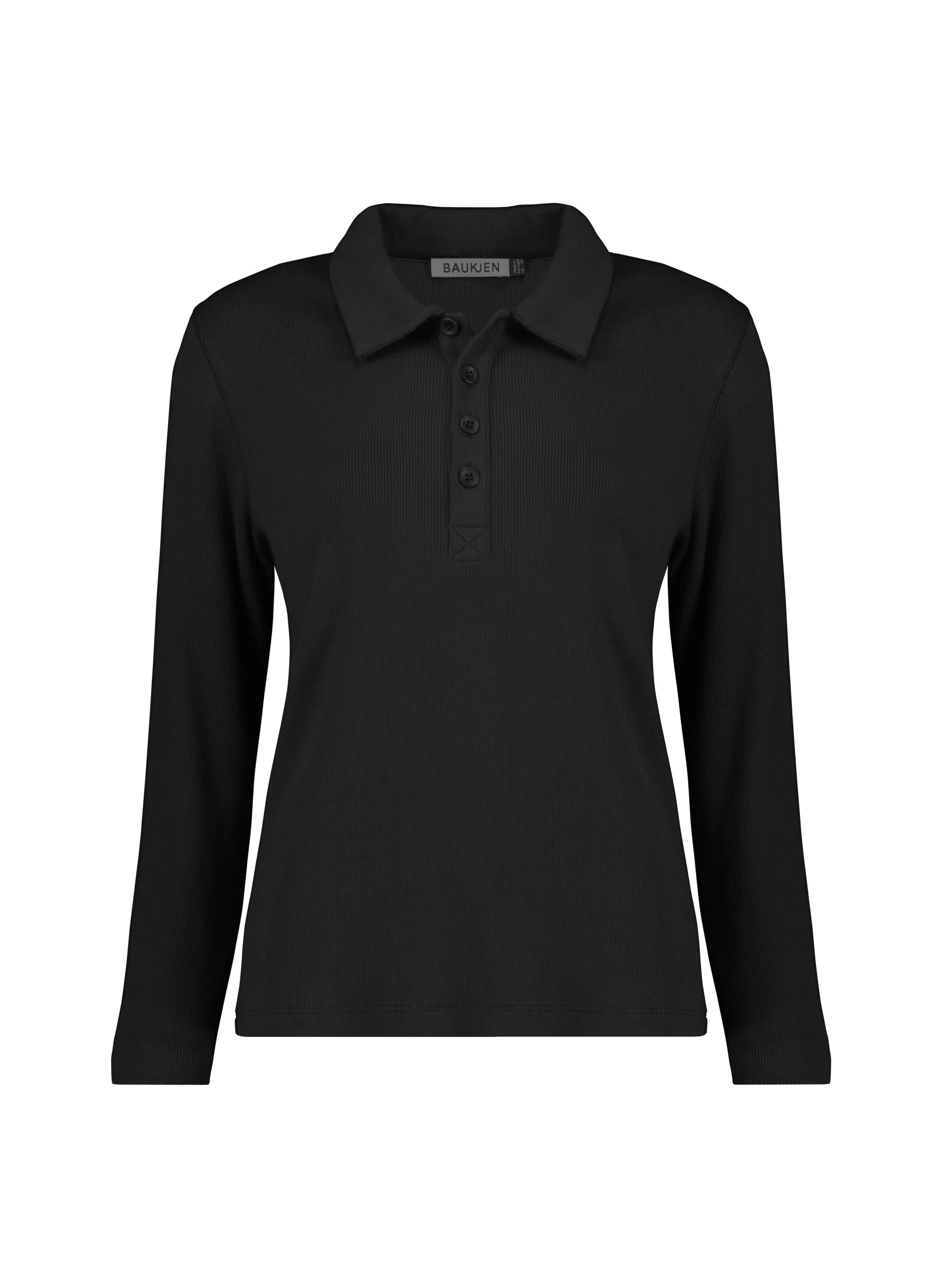 Luanne Organic Cotton Collar Top | Caviar Black