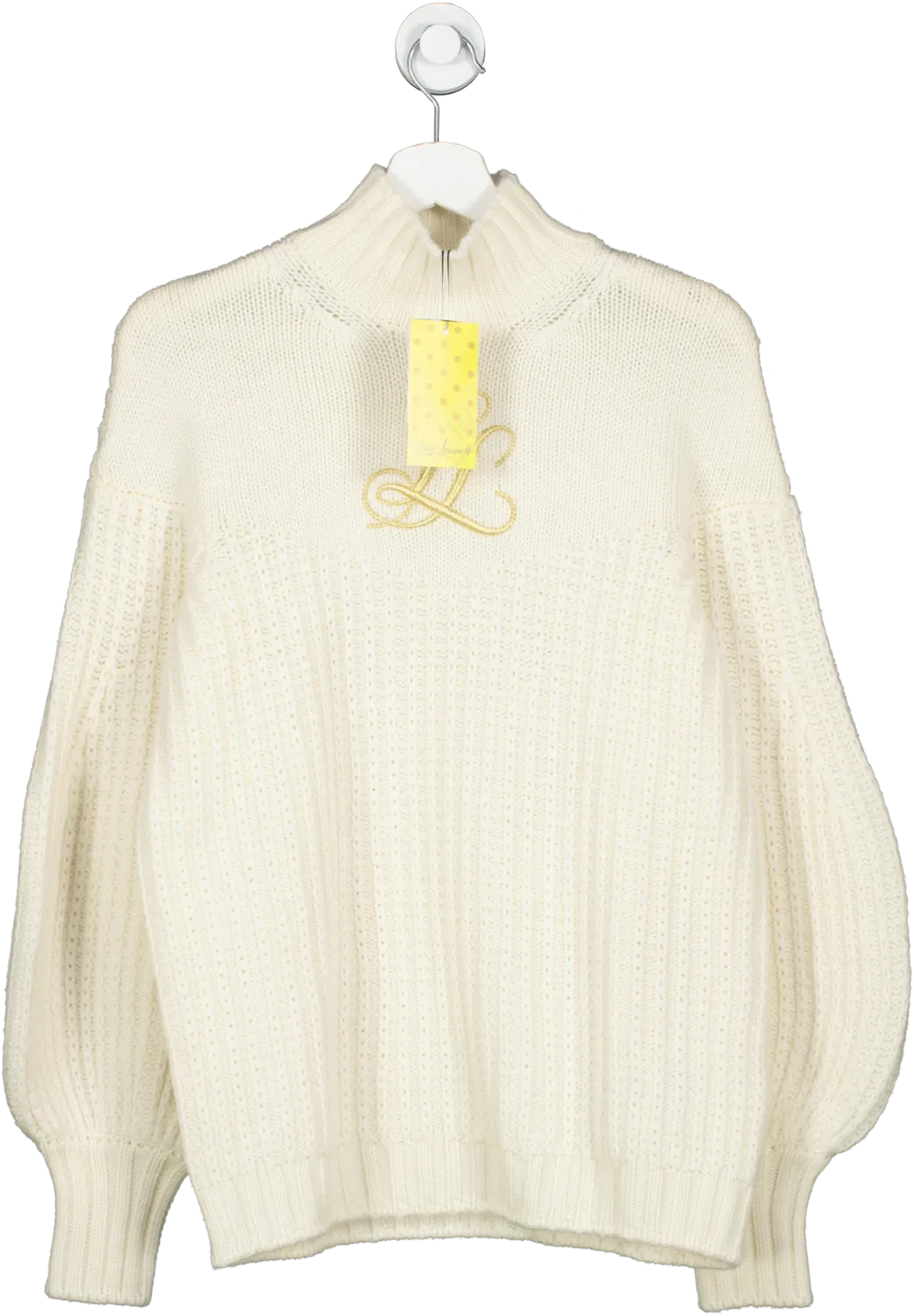 Luisa Spagnoli Cream Embroidered Emblem Pullover UK S