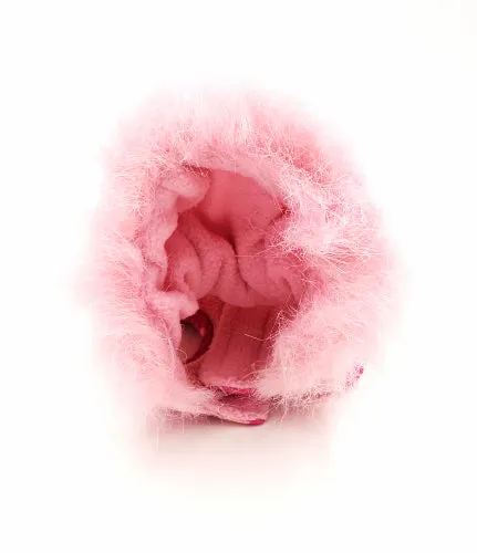 Lulu Pink Dog Coat Pink Hoodie With Fur Trim New XXS Puppy Parka Heart Design