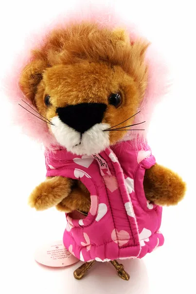 Lulu Pink Dog Coat Pink Hoodie With Fur Trim New XXS Puppy Parka Heart Design