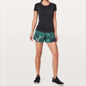 LULULEMON Run Times Short II 4&quot; Memoir Multi Green Size 8
