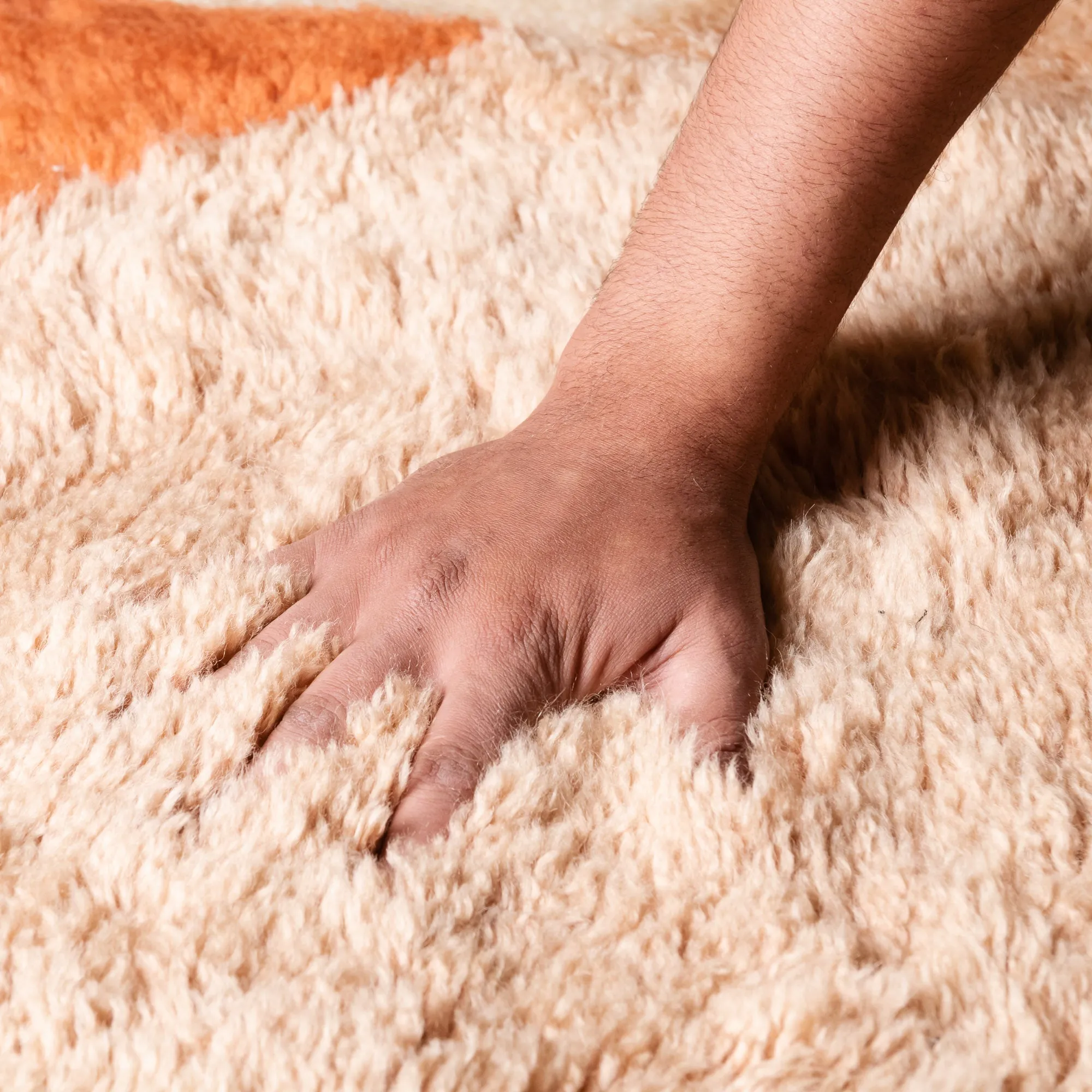 Luminescent Apricot - Luxury Shag Moroccan Rug