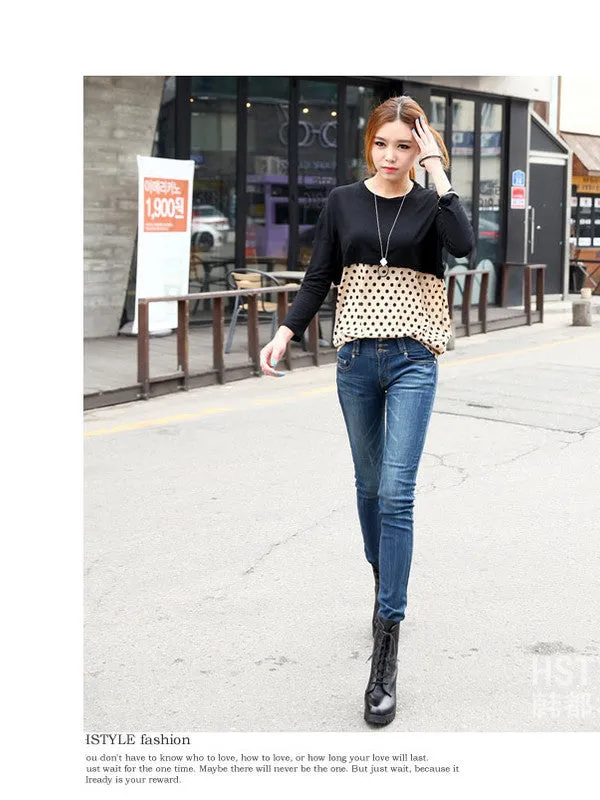 lunch date polka-dotted top
