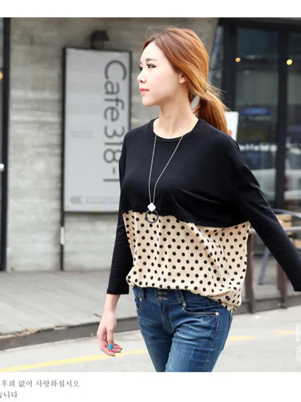lunch date polka-dotted top