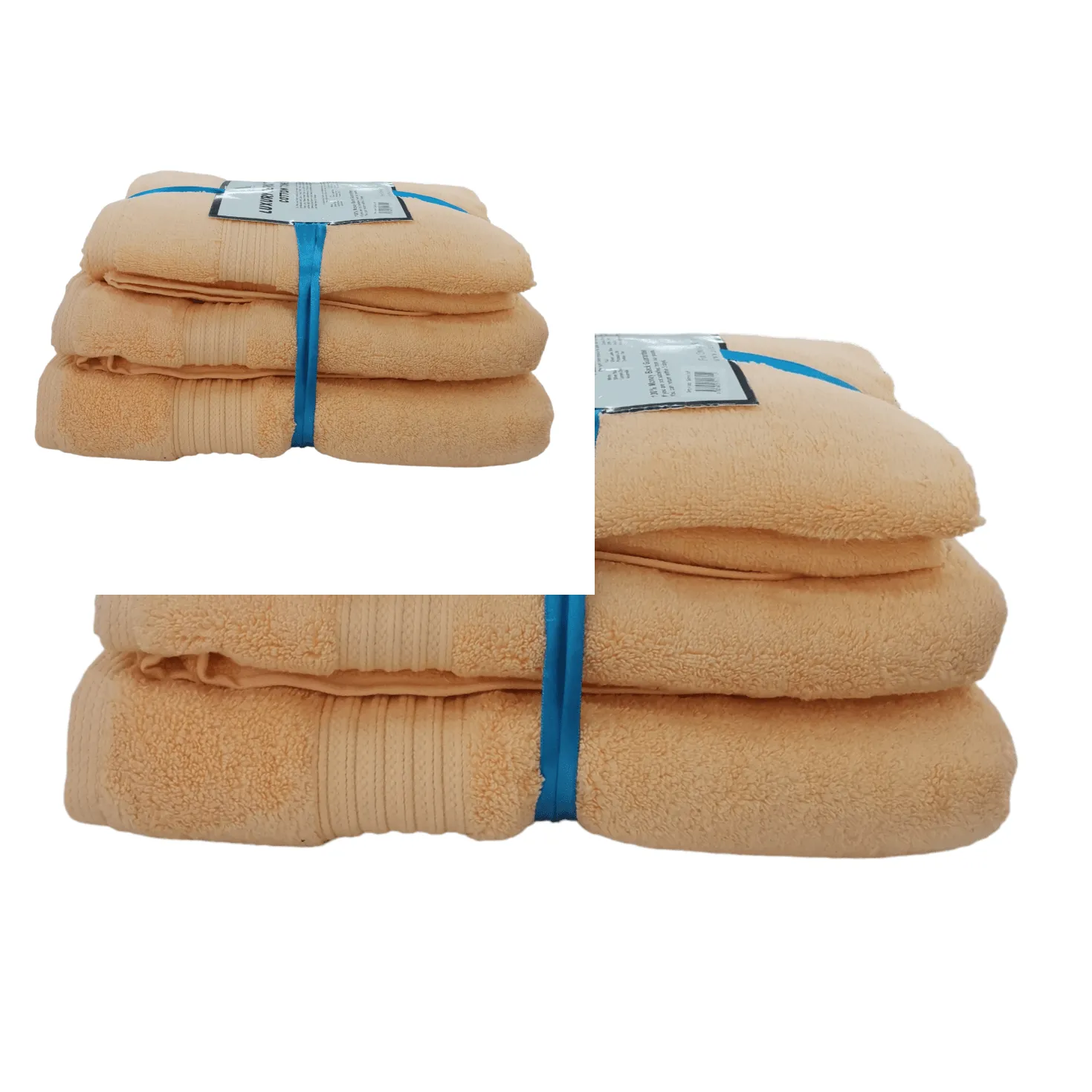Luxury Zero Twist Cotton Towel 4 Piece Peach
