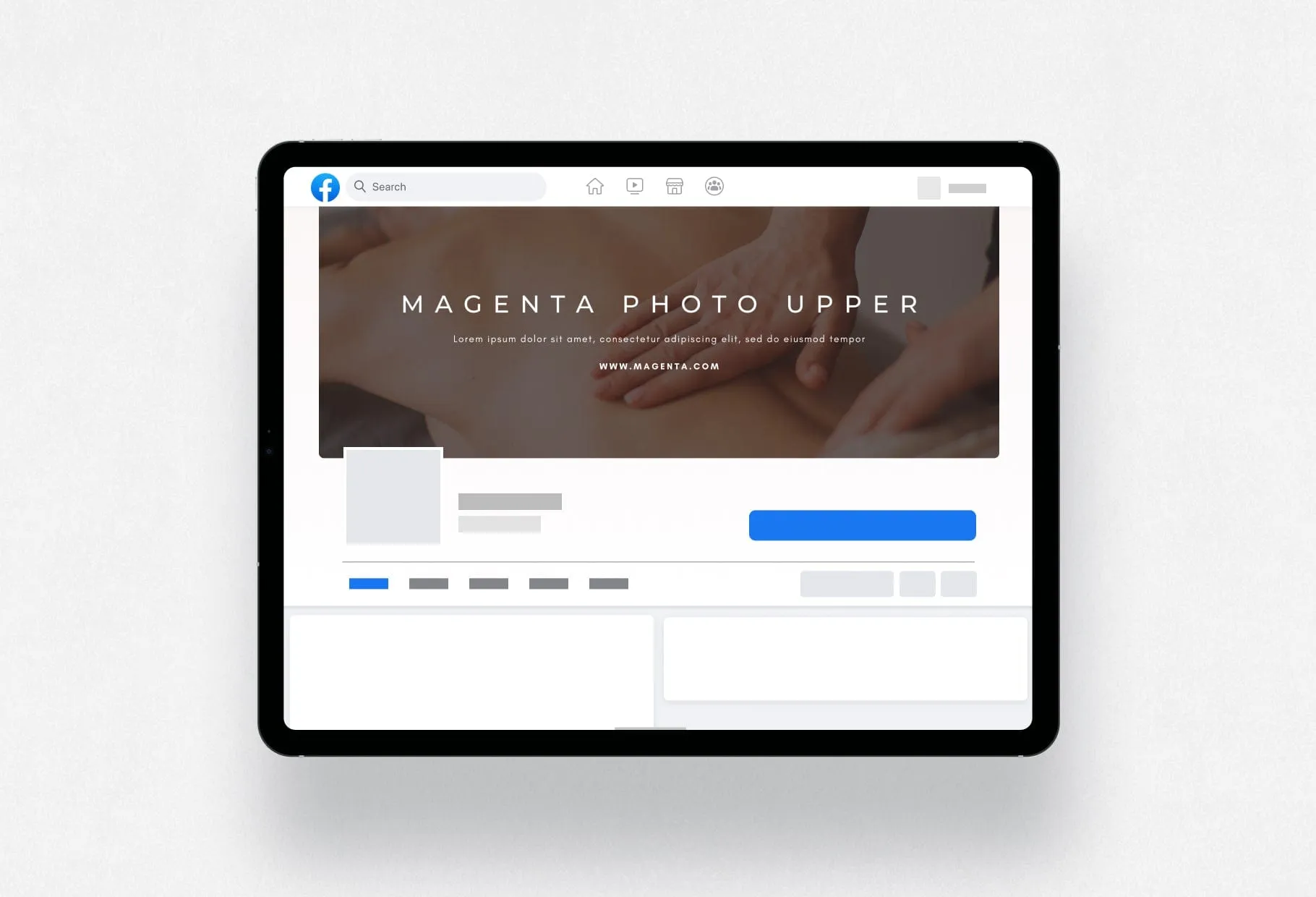Magenta Photo Upper Facebook Cover for Photographers Editable Canva Template