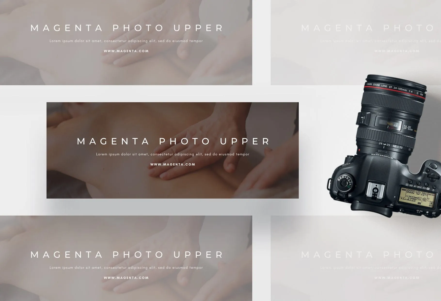 Magenta Photo Upper Facebook Cover for Photographers Editable Canva Template