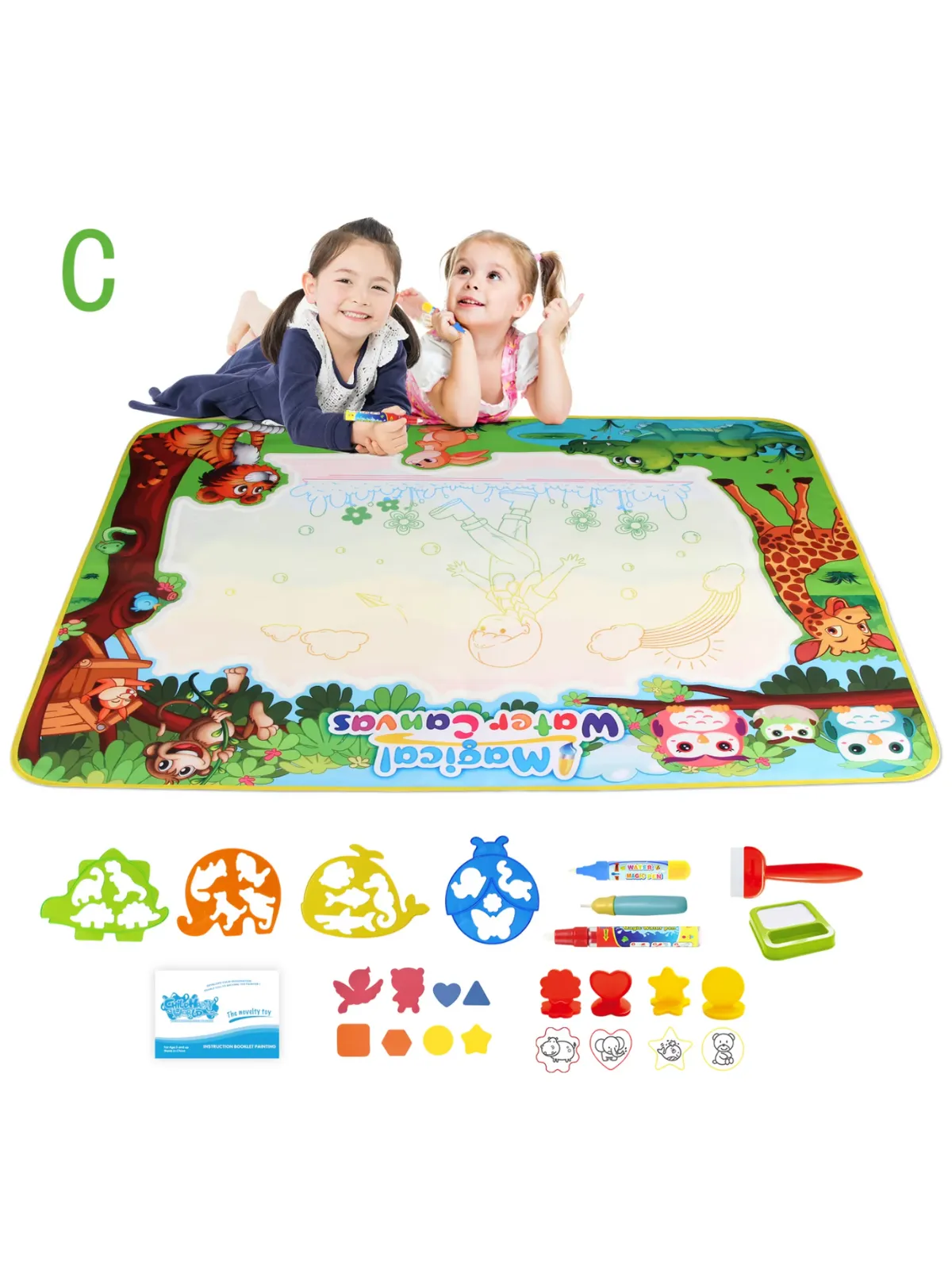 Magic Water Drawing Mat with Reusable Magic Pens