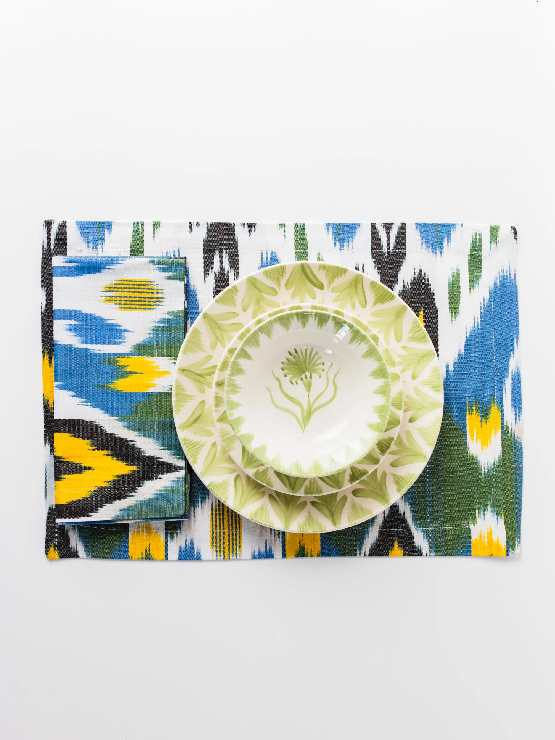 Mallard Ikat Cotton Blend Napkin Set