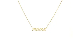Mama Diamond Script Necklace