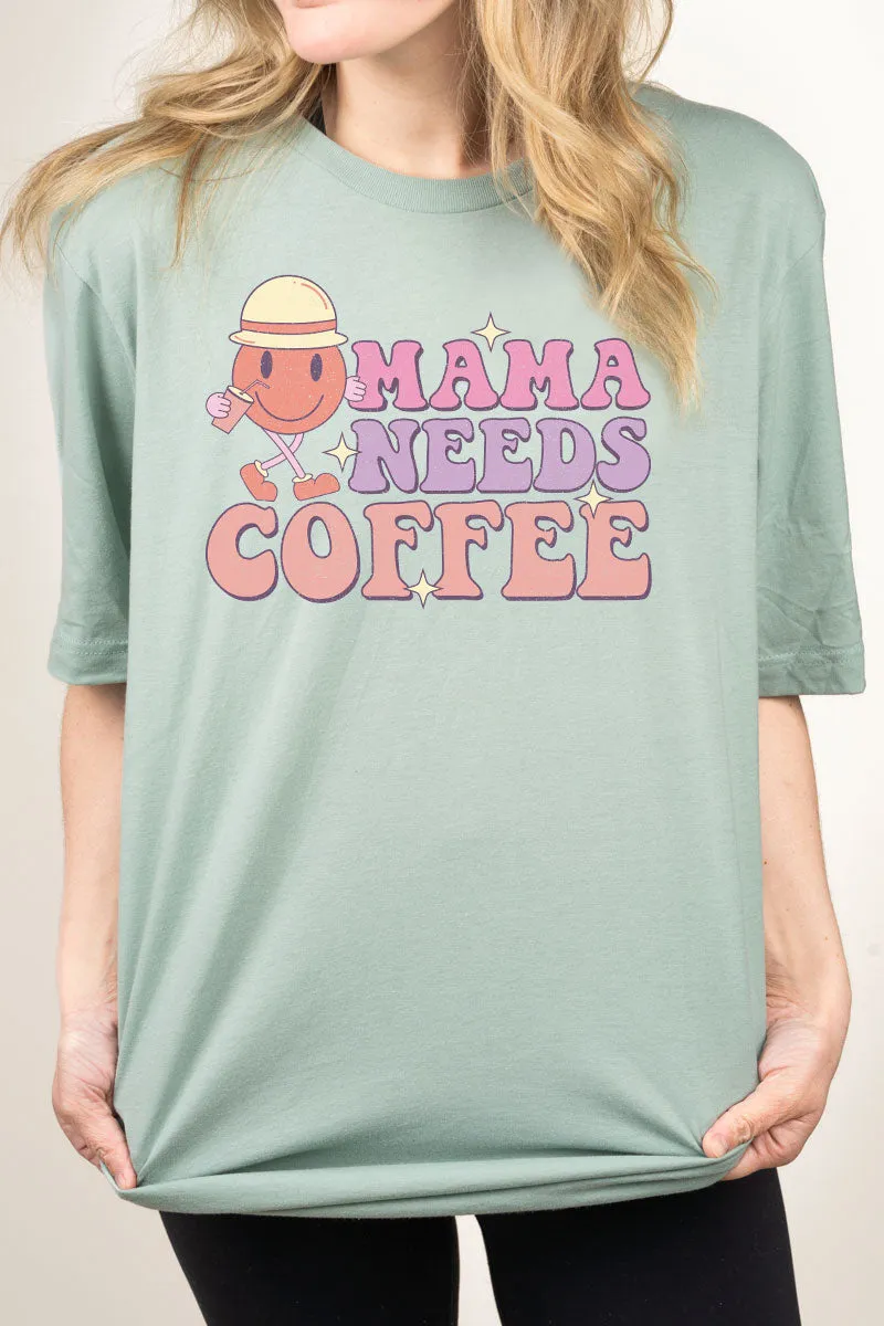 Mama Needs Coffee Combed Cotton T-Shirt
