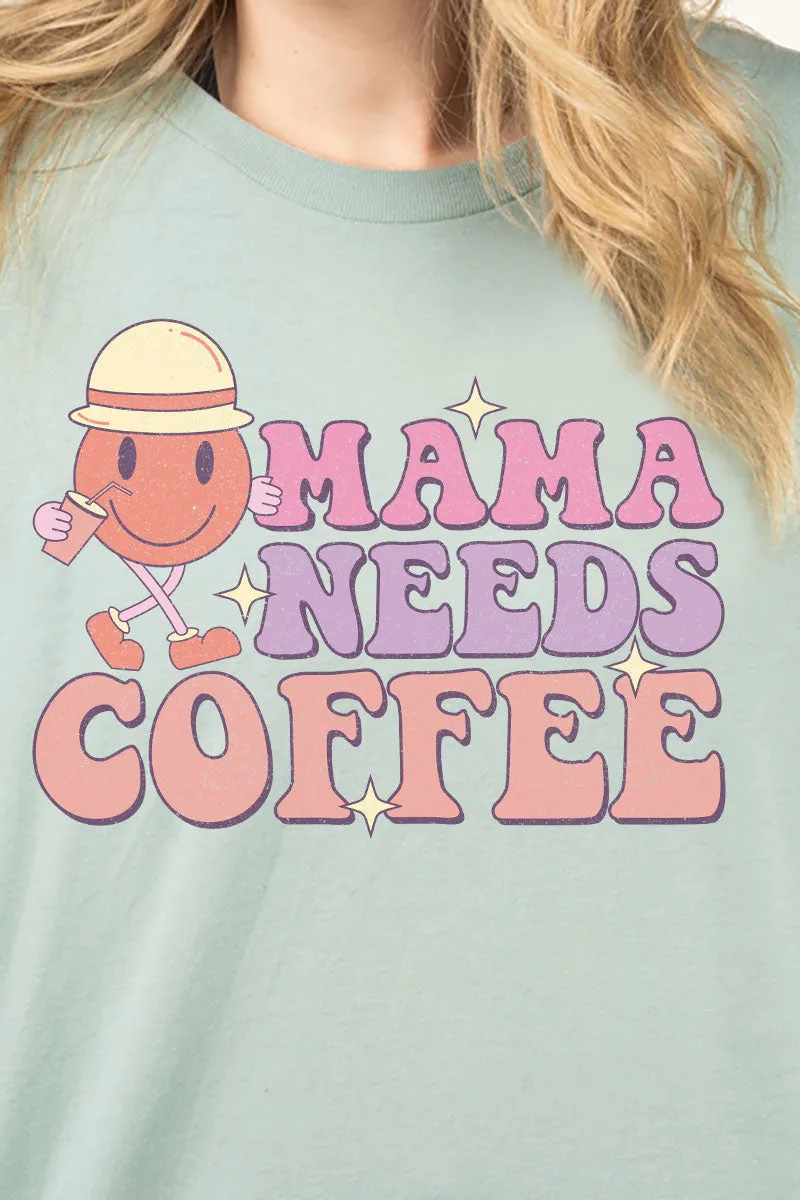 Mama Needs Coffee Combed Cotton T-Shirt