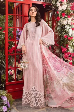 Maria.B M.Prints Unstitched Embroidered Lawn 3Pc Suit MPT-2109-B Pink