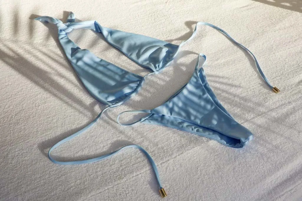 Marseille Halter Triangle Bikini Top- Hydrangea Blue