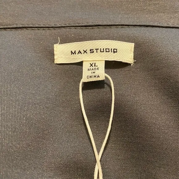 Max Studio Ponte Knit Moto Zip Jacket Army Green Size XL NWT