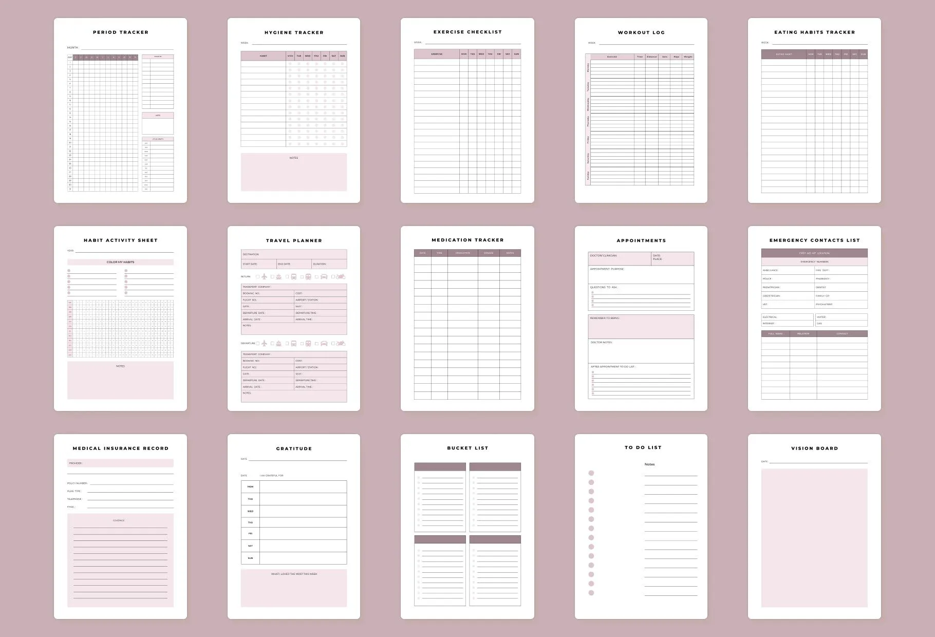 Mental Health Planner Canva Template