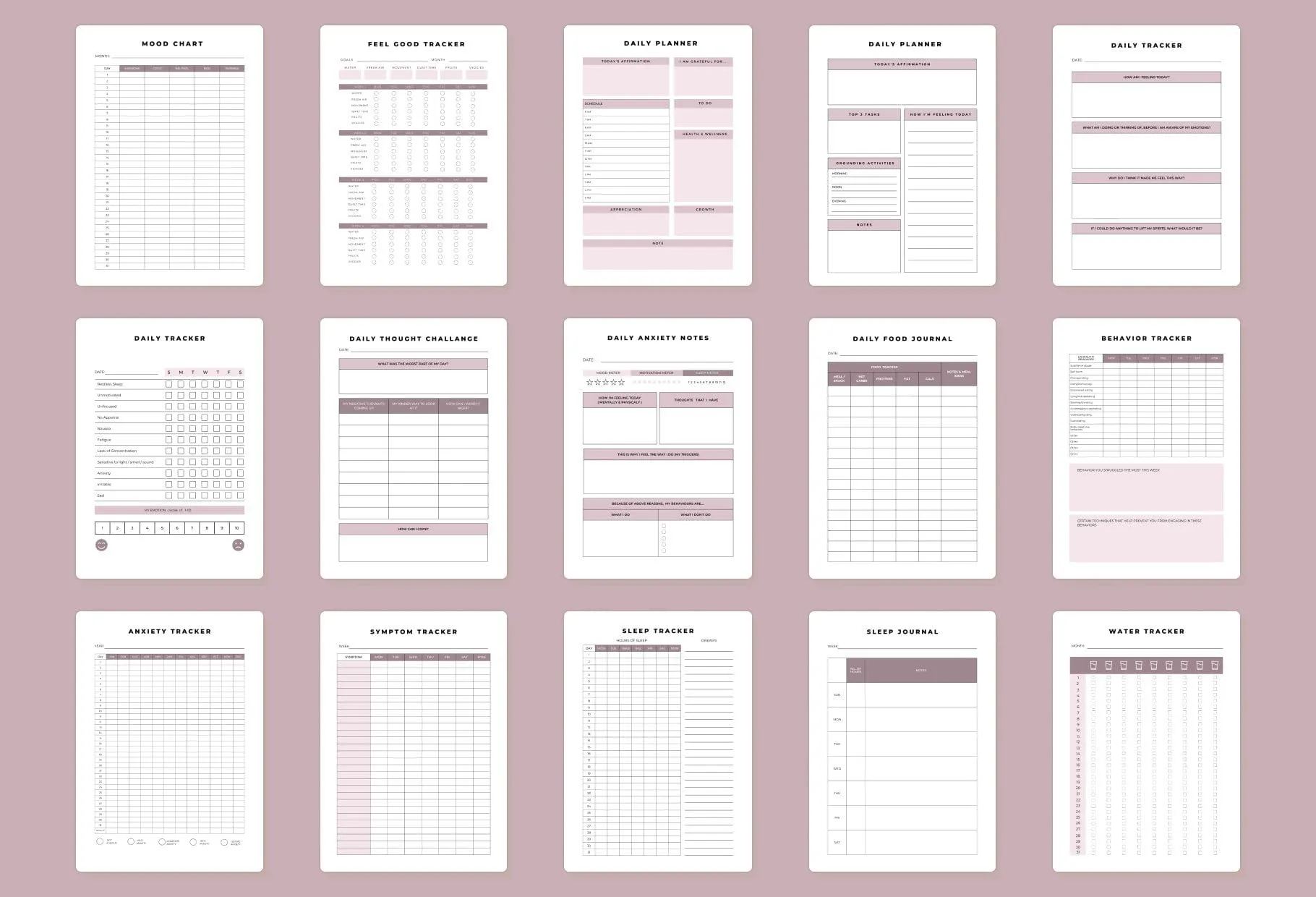 Mental Health Planner Canva Template