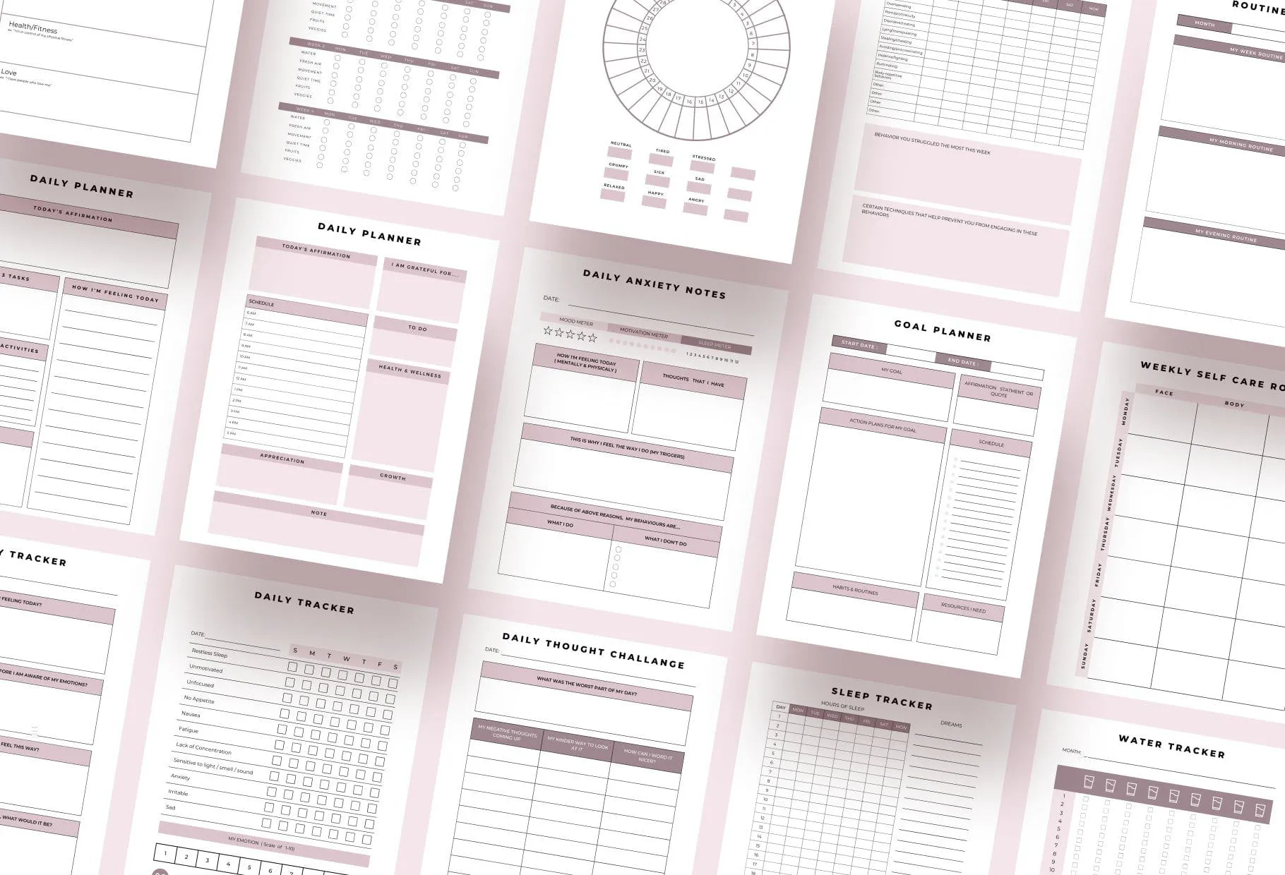Mental Health Planner Canva Template