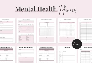 Mental Health Planner Canva Template