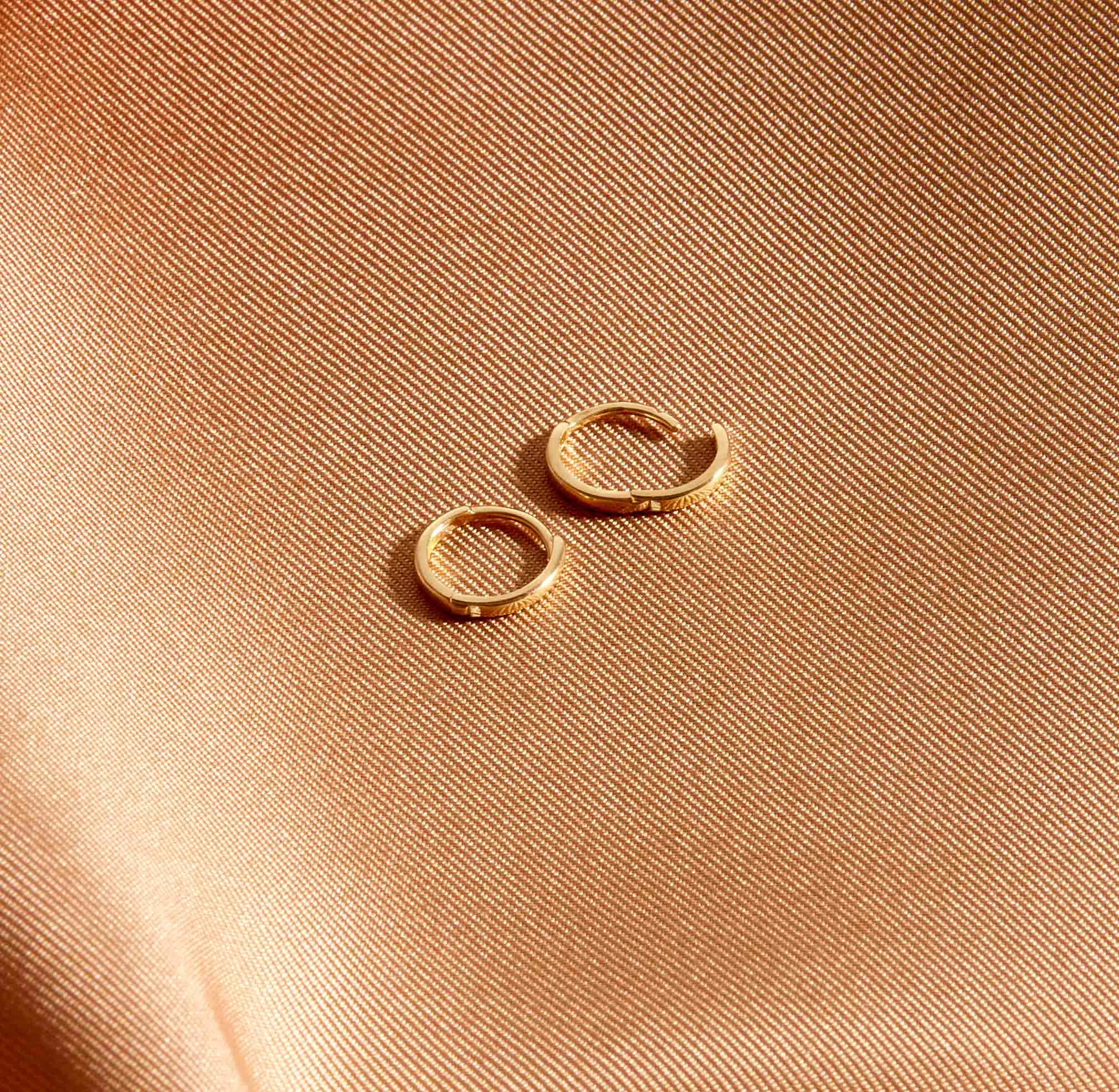 mini solid gold hoops