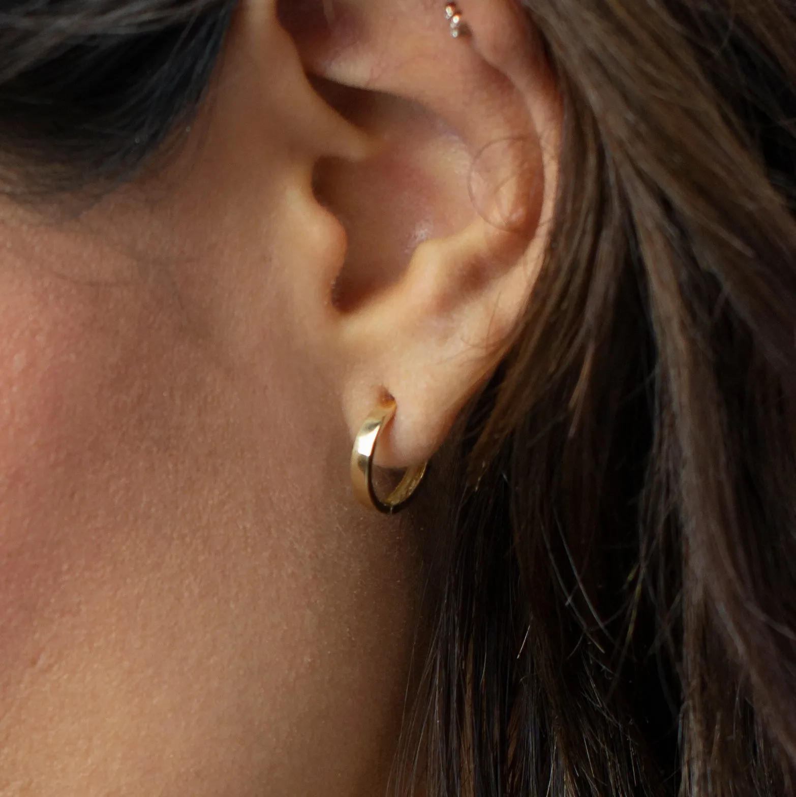 mini solid gold hoops