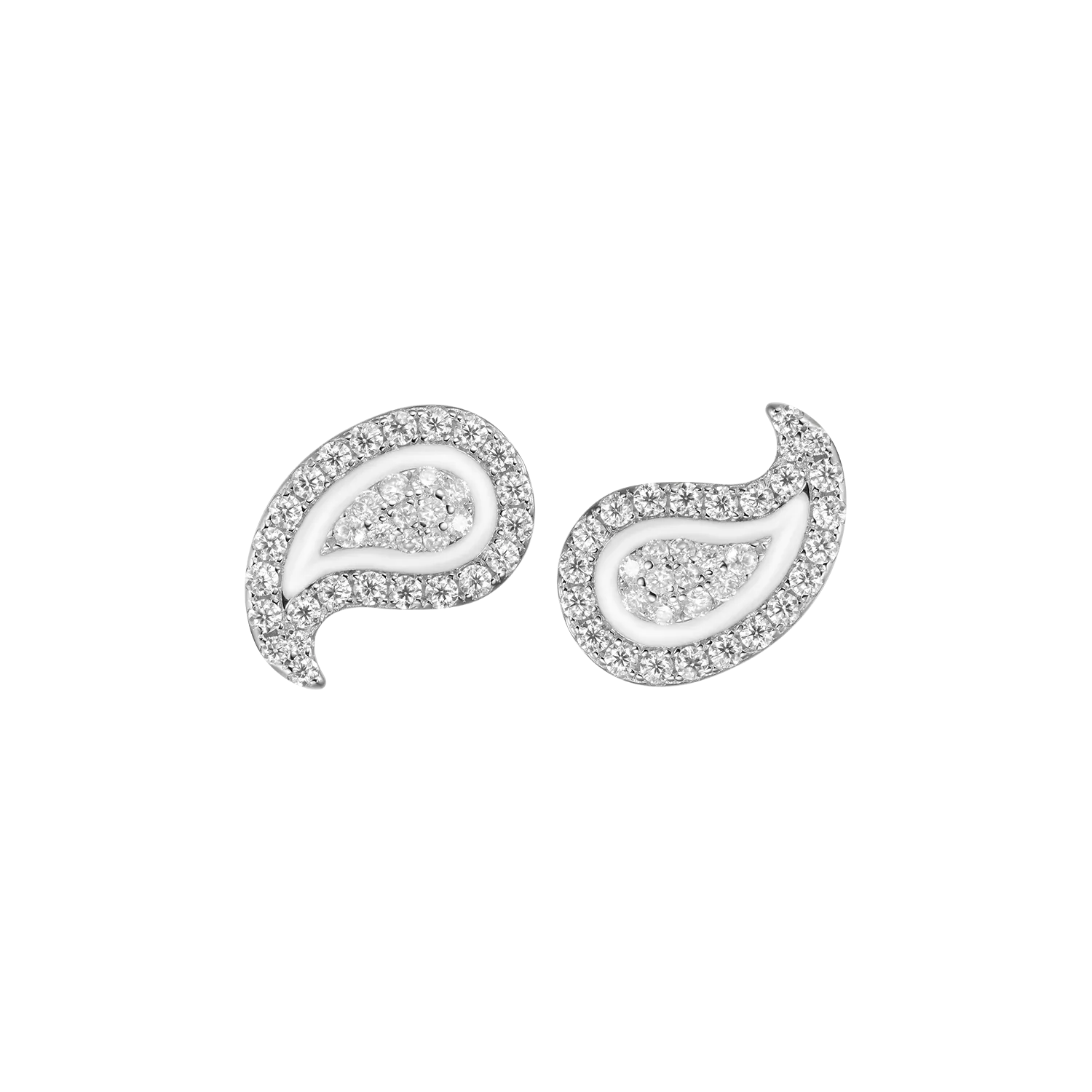 Moissanite Paisley Stud Earrings - Pair