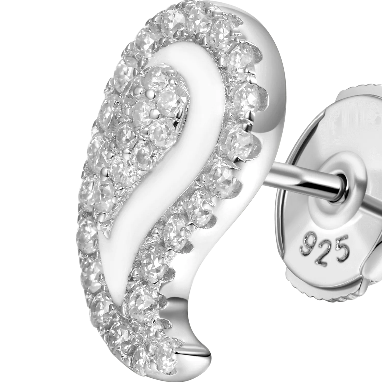 Moissanite Paisley Stud Earrings - Pair