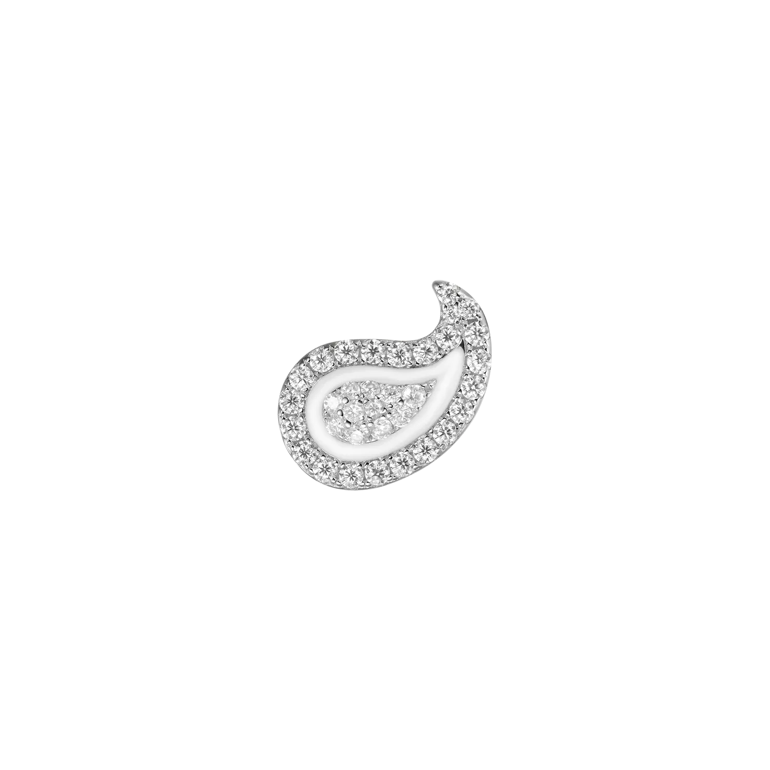 Moissanite Paisley Stud Earrings - Pair